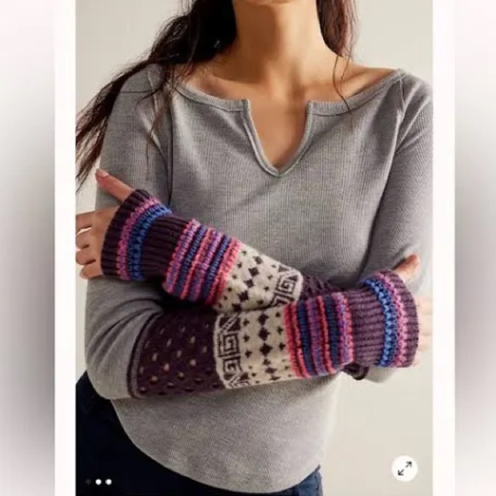 WE THE FREE BY FREE PEOPLE COZY CRAFT CUFF LONG SLEEVE THERMAL TOP